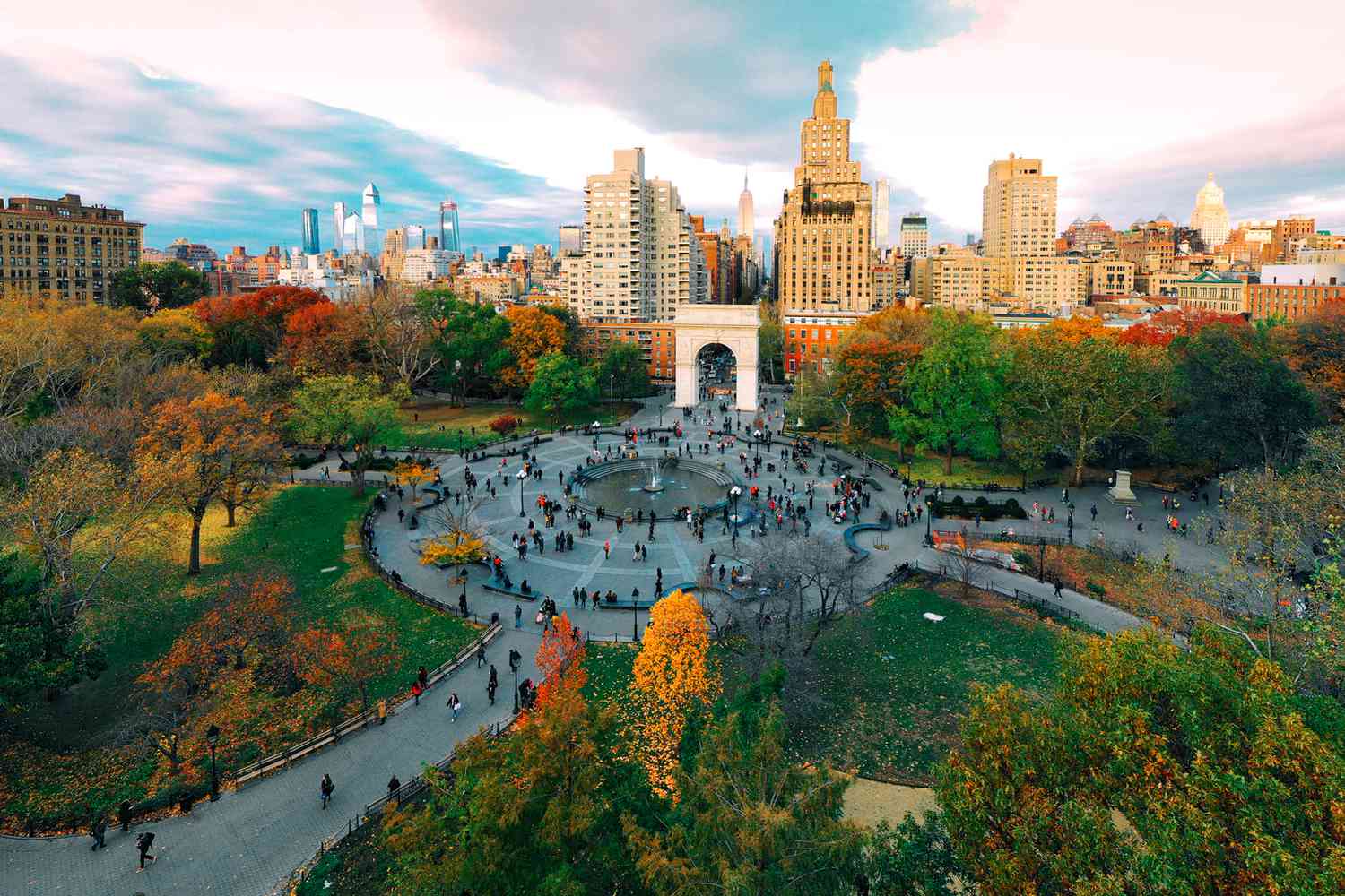 Overhead view of Washington Square Park