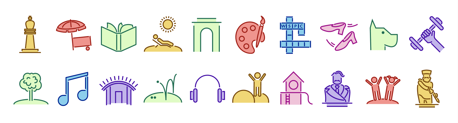 Collection of Washington Square Park icons