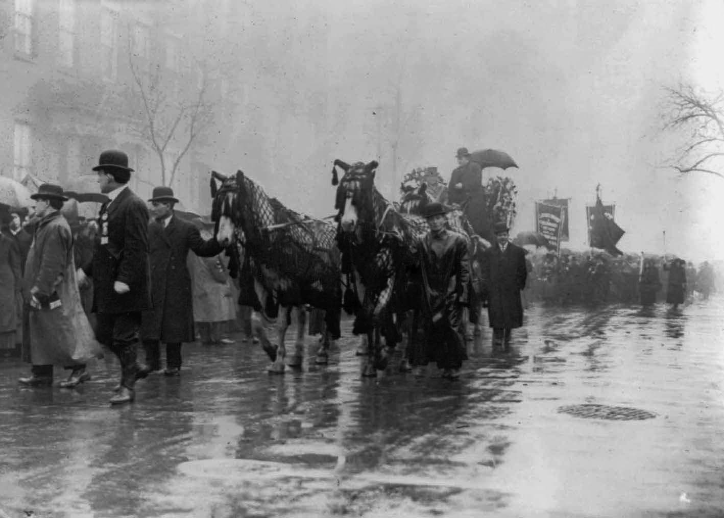Procession in honor of the victims of the The Triangle Shirtwaist Fire at the park.